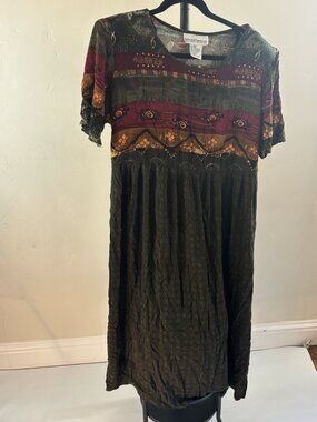 Special Thyme Bohemian VTG 60's Style Festival Dress, Boho, SZ 18W, Multicolored
